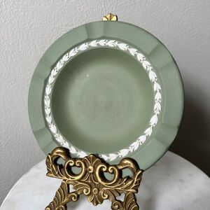 Elegant Green and White Plate